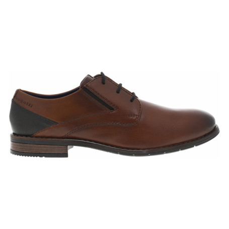 Derbies en cuir cognac à talon décroché bas et...