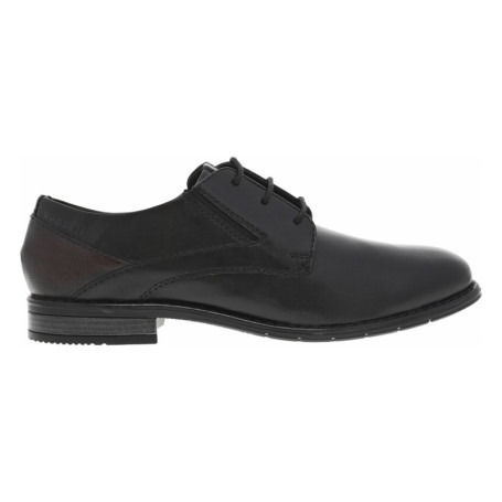 Derbies en cuir noires à talon décroché bas et...