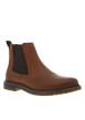 Thumbnail Bottines en cuir cognac avec semelle à talon décroché bas et logo embossé - Image 3
