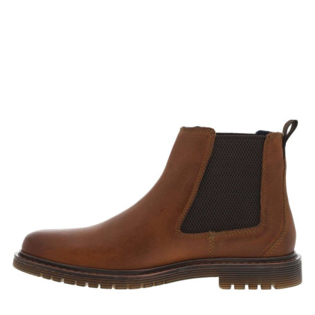 Bottines en cuir cognac avec semelle à talon...
