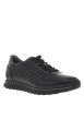 Thumbnail Sneakers en cuir noires avec semelle crantée et fermeture à lacets - Image 3