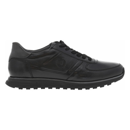 Sneakers en cuir noires avec semelle crantée et...