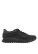 Thumbnail Sneakers en cuir noires avec semelle crantée et fermeture à lacets