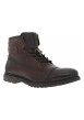 Thumbnail Bottines en cuir bordeaux avec semelle à talon plat et intérieur motif écossais - Image 3