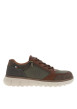 Thumbnail Sneakers multicolores brunes et kaki avec semelle à talon plat et lacets