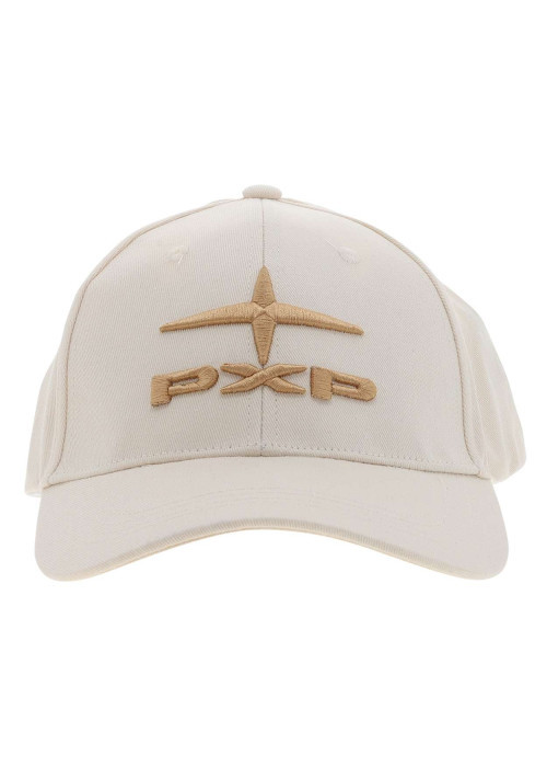 Casquette en coton écrue unie avec logo iconique brodé sur le devant