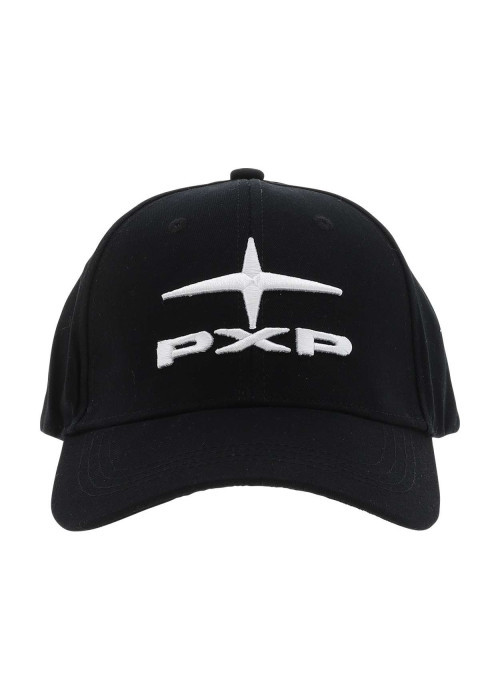 Casquette en coton noire unie avec logo iconique brodé à l'avant en blanc