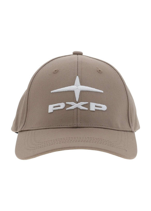 Casquette en coton taupe unie avec logo iconique brodé à l'avant en blanc