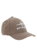 Thumbnail Casquette en coton taupe unie avec logo iconique brodé à l'avant en blanc - Image 3