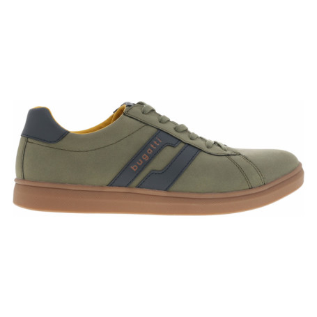 Sneakers kaki à talon plat avec fermeture à...
