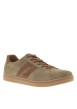 Thumbnail Sneakers taupe à talon plat avec fermeture à lacets et logos de la marque - Image 3