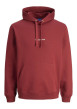 Thumbnail Sweat en coton rouge uni avec un col à capuche et cordon de serrage
