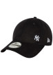 Thumbnail Casquette strapback noire unie en coton avec logo NY brodé en blanc
