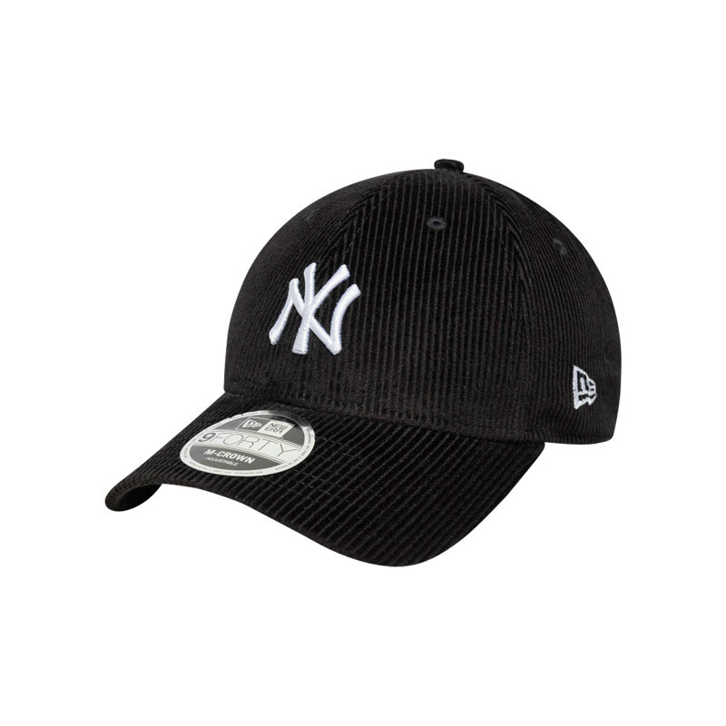 New Era - Casquette Snapback En Coton Noire Unie En Velours Côtelé Avec Logo Ny Brodé - Noire New Era - Casquette Snapback En Coton Noire Unie En Velours Côtelé Avec Logo Ny Brodé - Noire