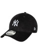 Thumbnail Casquette snapback en coton noire unie en velours côtelé avec logo NY brodé