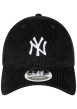 Thumbnail Casquette snapback en coton noire unie en velours côtelé avec logo NY brodé - Image 2
