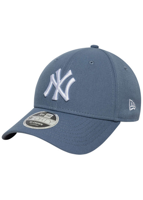Casquette snapback bleue unie avec logo NY brodé en blanc