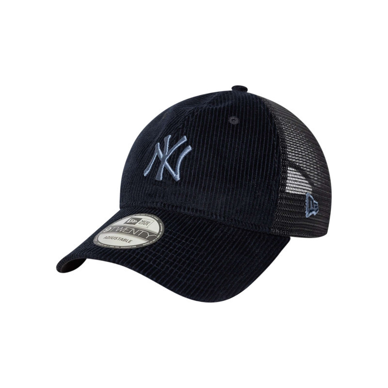 New Era - Casquette Trucker Marine Unie En Velours Côtelé Avec Logo Ny Brodé - Marine New Era - Casquette Trucker Marine Unie En Velours Côtelé Avec Logo Ny Brodé - Marine