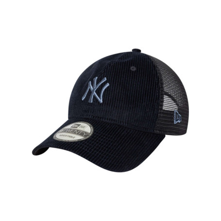 Casquette trucker marine unie en velours côtelé...
