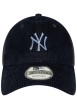 Thumbnail Casquette trucker marine unie en velours côtelé avec logo NY brodé - Image 2