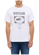 Thumbnail T-shirt en coton blanc avec un motif fantaisie à l'avant et un col rond - Image 3