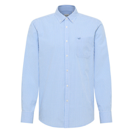 Chemise en coton bleu ciel ornée d'un motif à...