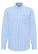 Thumbnail Chemise en coton bleu ciel ornée d'un motif à petits carreaux