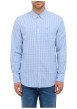 Thumbnail Chemise en coton bleu ciel ornée d'un motif à petits carreaux - Image 3