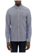 Thumbnail Chemise en coton bleu argenté avec un col chemise et boutonnière - Image 3