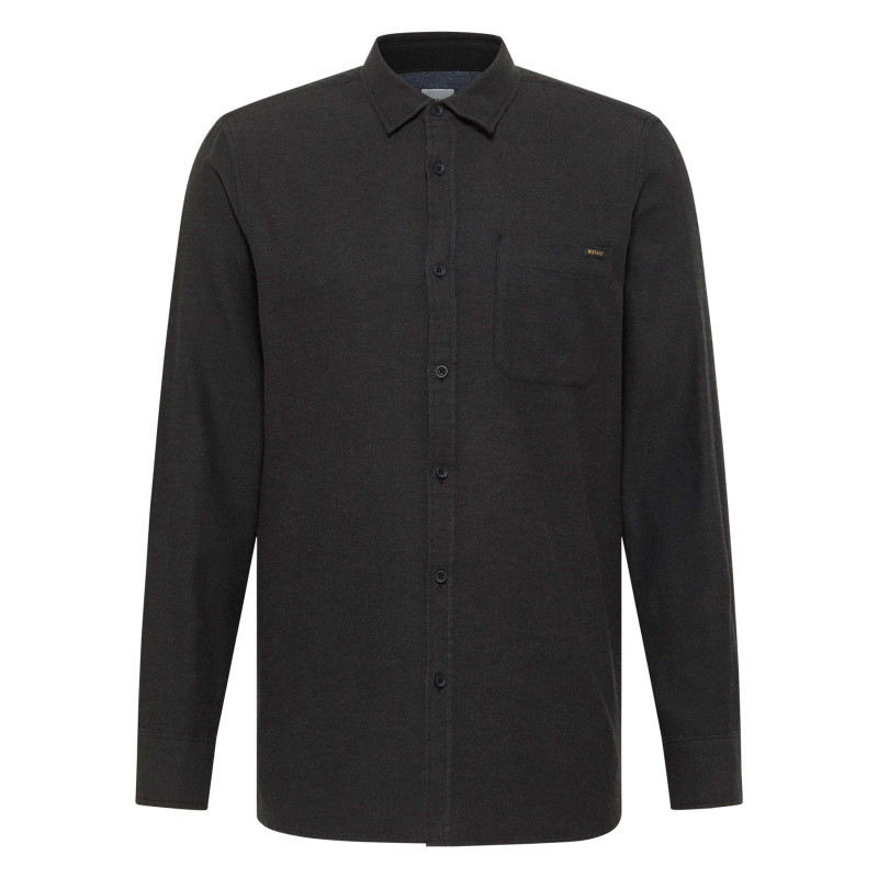 Mustang - Chemise En Coton Noire Avec Un Col Chemise Et Poche Sur La Poitrine - Noire