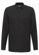 Thumbnail Chemise en coton noire avec un col chemise et poche sur la poitrine