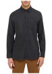 Thumbnail Chemise en coton noire avec un col chemise et poche sur la poitrine - Image 3