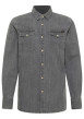 Thumbnail Chemise en coton anthracite avec un col chemise et poches sur la poitrine