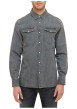 Thumbnail Chemise en coton anthracite avec un col chemise et poches sur la poitrine - Image 3
