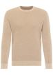 Thumbnail Pull en coton beige uni avec un col rond et des manches longues