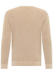 Thumbnail Pull en coton beige uni avec un col rond et des manches longues - Image 2