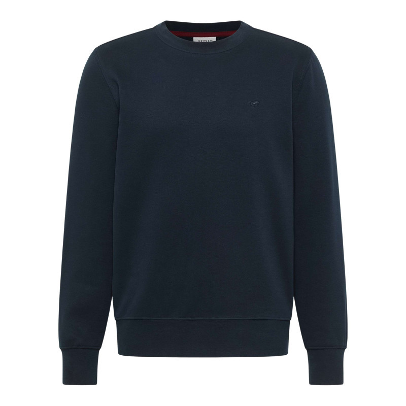 Mustang - Pull En Coton Bleu Marine Avec Un Col Rond Et Des Manches Longues - Marine Mustang - Pull En Coton Bleu Marine Avec Un Col Rond Et Des Manches Longues - Marine