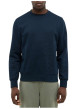 Thumbnail Pull en coton bleu marine avec un col rond et des manches longues - Image 3