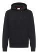 Thumbnail Sweat en coton noir avec un col à capuche et cordon de serrage