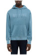 Thumbnail Sweat en coton bleu avec un col à capuche et cordon de serrage - Image 3