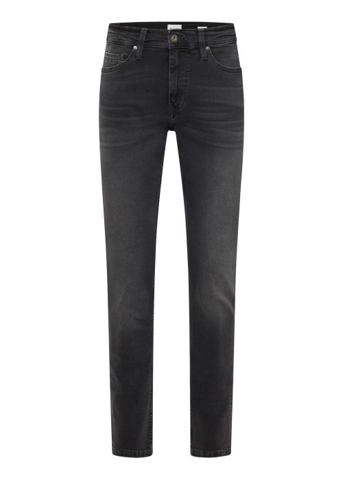 Jean vegas slim en coton noir avec une coupe slim et un patch d'authenticité