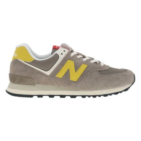 Baskets multisport en cuir taupe avec semelle...