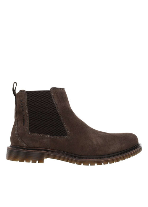 Bottines marron avec semelle à talon plat et doublure effet lainage