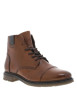 Thumbnail Bottines en cuir cognac avec lacets ronds bruns et fermeture à glissière - Image 3