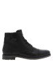 Thumbnail Bottines en cuir noires avec semelle à talon plat et à lacets ronds