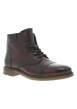 Thumbnail Bottines en cuir marron avec lacets ronds bruns et fermeture à glissière - Image 3
