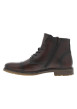 Thumbnail Bottines en cuir marron avec lacets ronds bruns et fermeture à glissière - Image 2