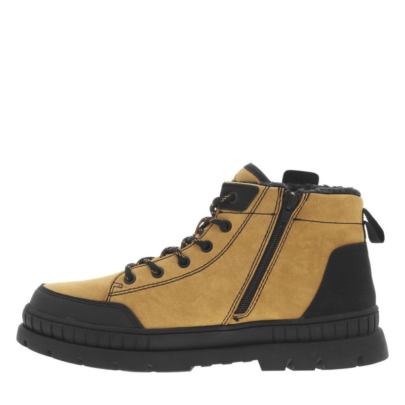 Bugatti - Bottines Camel Avec Semelle à Talon Plat Pourvues De Lacets Et Zip Latéral - Camel