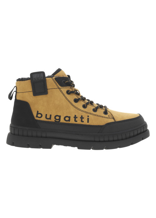 Bottines camel avec semelle à talon plat pourvues de lacets et zip latéral