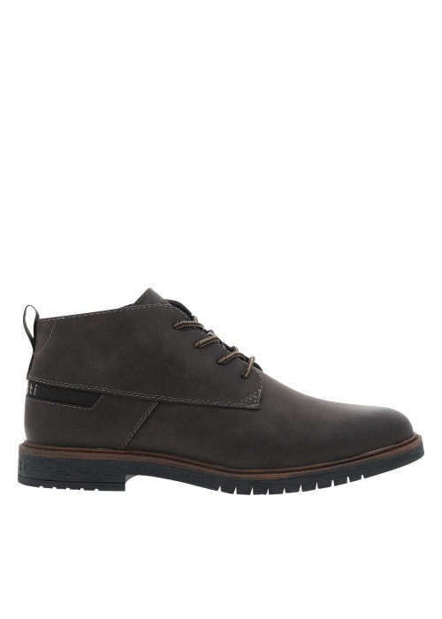 Bottines marron avec semelle à talon plat et doublure effet lainage